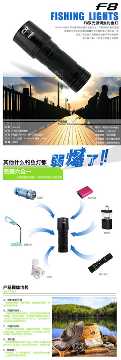 沃爾森正品F8調(diào)焦變焦夜釣燈 專(zhuān)業(yè)釣魚(yú)裝備的明智選擇